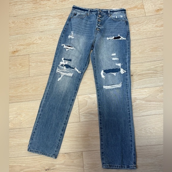 NWT Kancan Jeans Distressed size 9/28 Blue - Picture 1 of 6